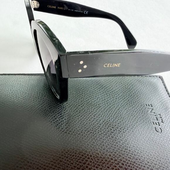 Celine Sunglasses Rectangle Black Acetate Square Gradient Lens Luxury $480 main image 4
